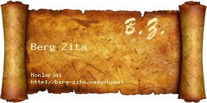 Berg Zita névjegykártya